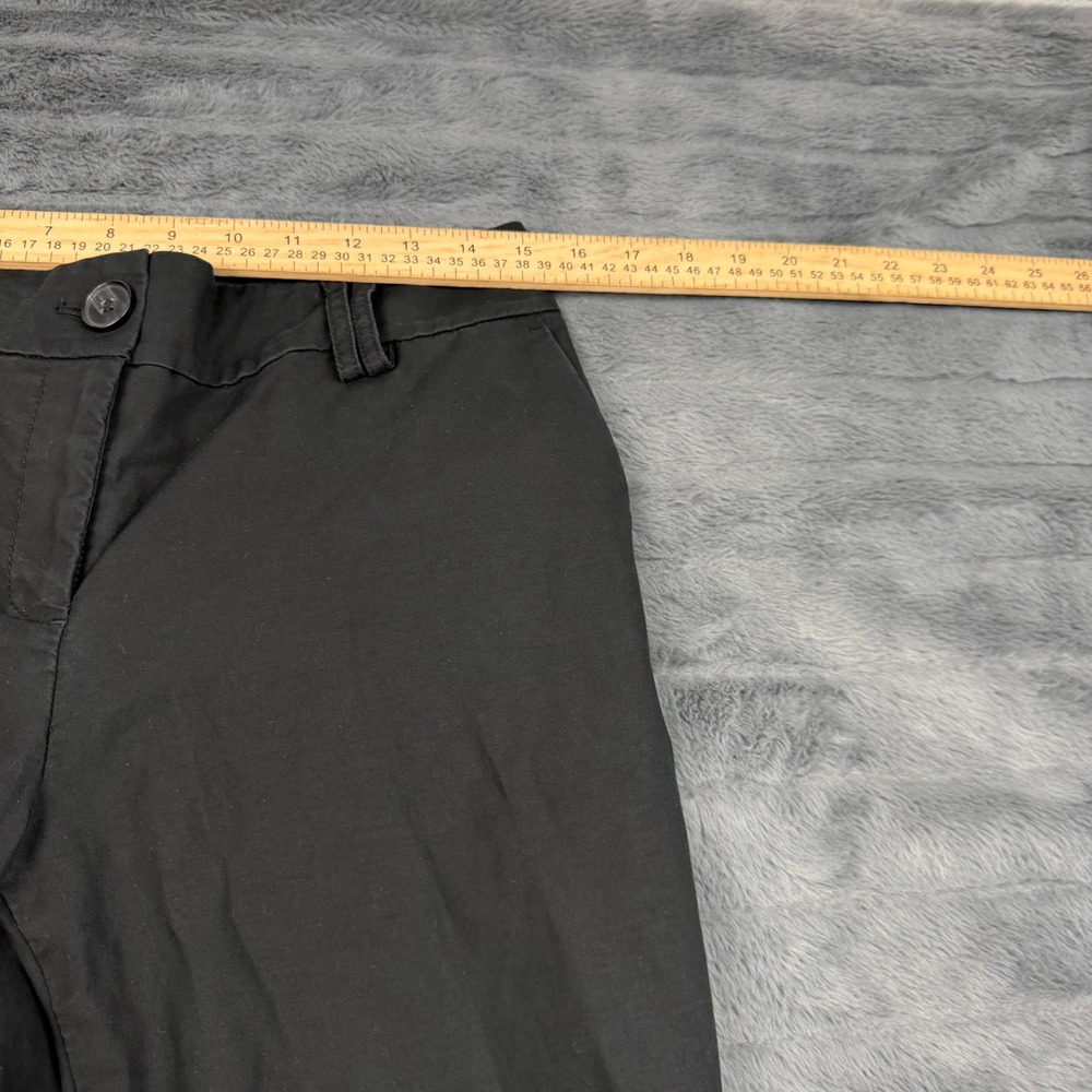 Ann Taylor LOFT Julie Pants Black Cotton Stretch Straight Leg Size 8 11942 - Picture 2 of 9